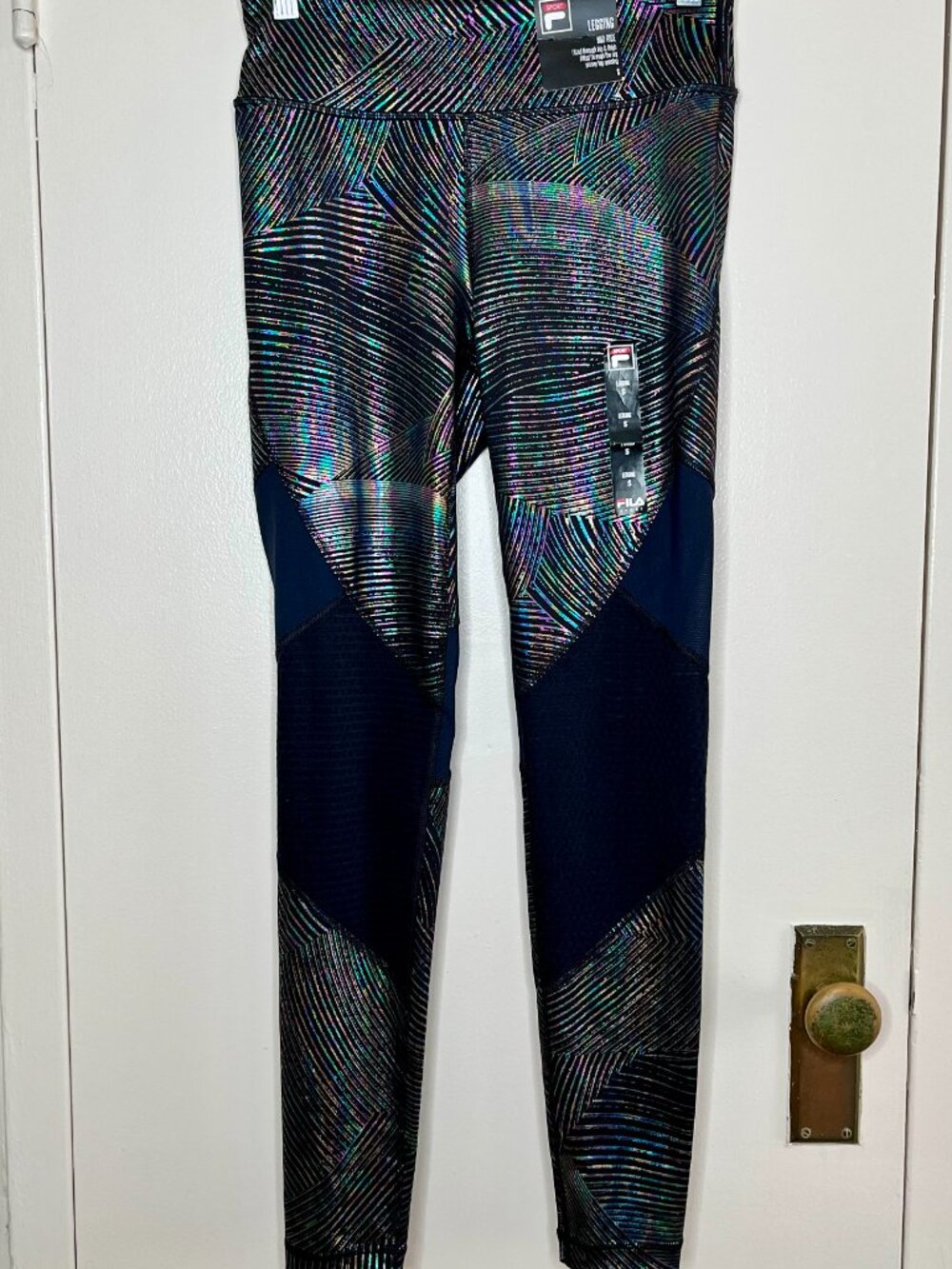 Fila new NWT Black rainbow Women’s Leggings small yoga workout athletic